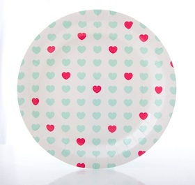 Aqua & Pink Sweetheat  - paper plates
